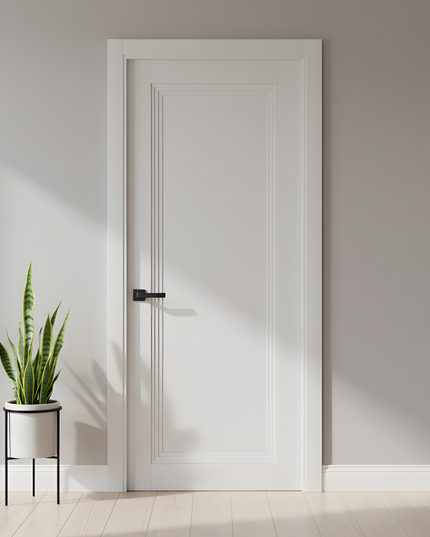 Ușă T12 cu Casetă Frezată  – Alb Mat