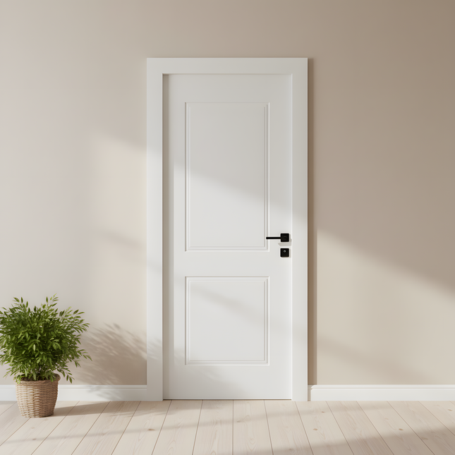 Ușă interior JY-002 White Mat – complet echipată, cu toc reglabil