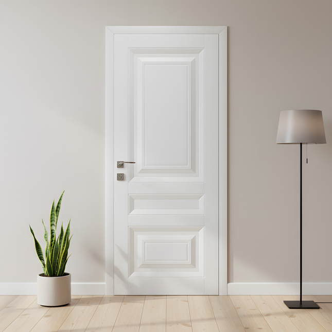 Ușă interior Smart 3 albă mată – complet echipată, cu toc reglabil