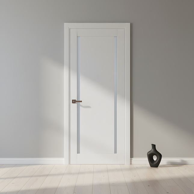 Ușă de interior ML-62 cu două benzi de sticlă satin – stil elegant / Millenium - Carlo Porte