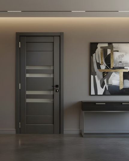 Ușă interior Rino 06 Graphite Silk Mat – complet echipată