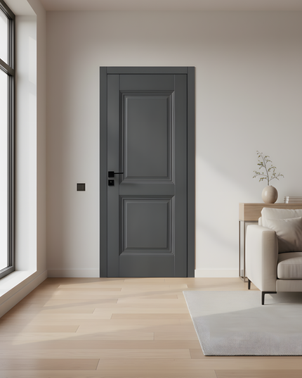 Ușă interior antracit JYA-067 cu toc reglabil – design modern, complet echipată