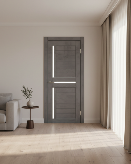 Ușă interior LEGO 01 Dark Cement – complet echipată, cu toc reglabil