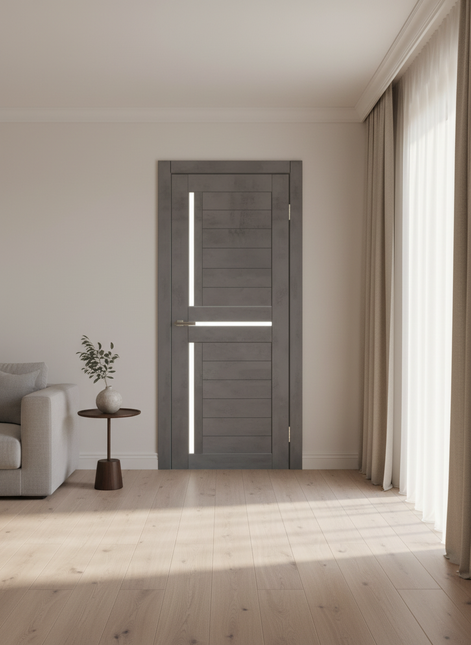 Ușă interior LEGO 01 Dark Cement – complet echipată, cu toc reglabil