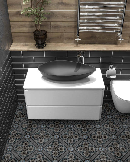 Mobilier de baie suspendat Accent alb, cu blat