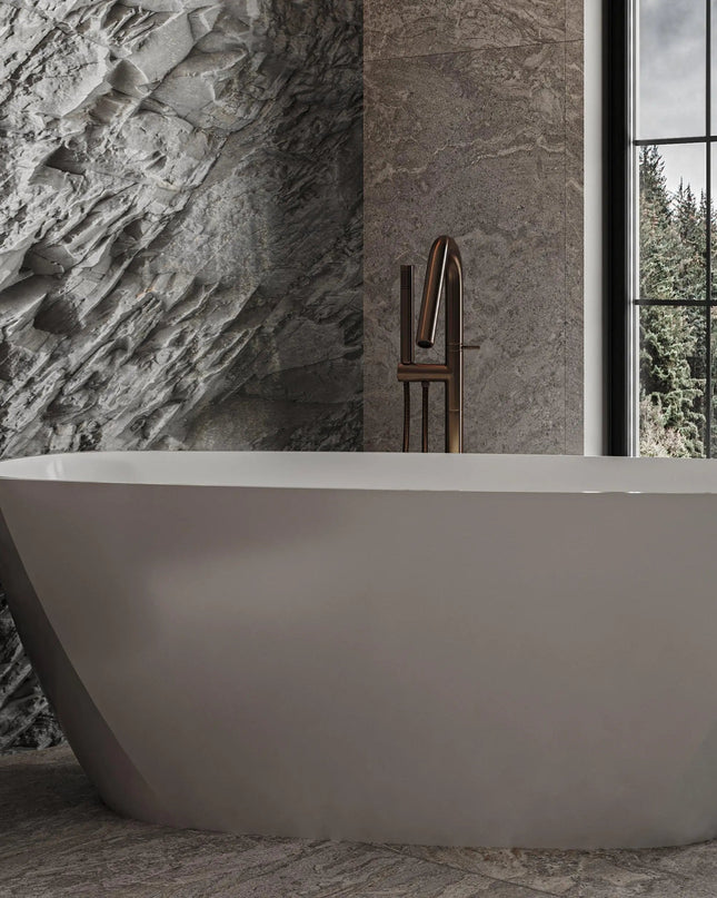 Cadă din compozit albă mată Alaska