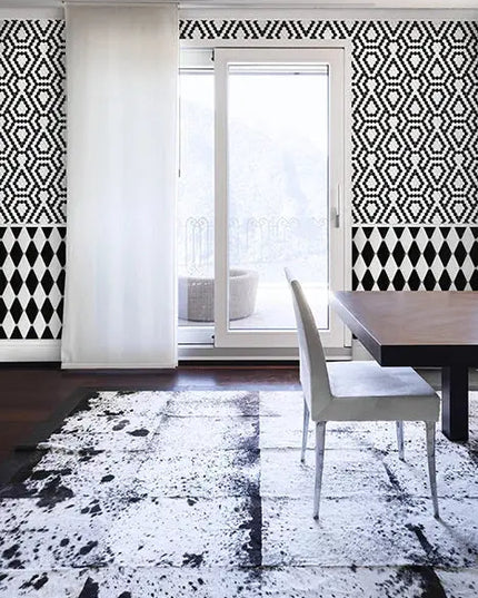 Mozaic Mini Hexagon B&W Lace 26×30