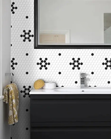 Mozaic Mini Hexagon B&W Snow 30×26