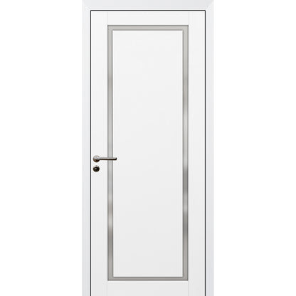 Ușă de interior ASTRID White silk mat,cu sticlă mată