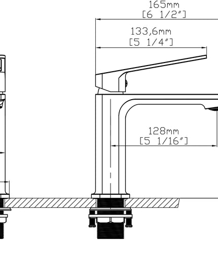 Baterie lavoar – Colecția Silva – Crom