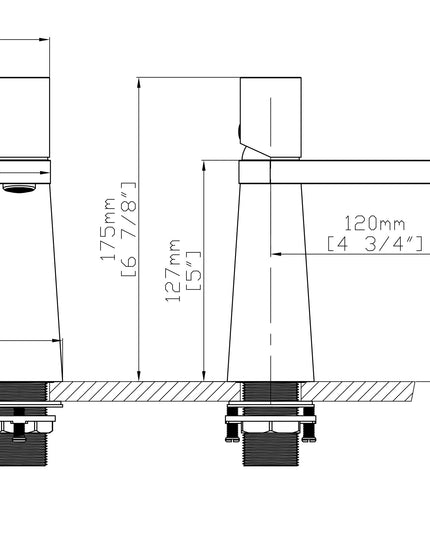 Baterie lavoar crom lucios cu textură fațetată – design contemporan din alamă solidă