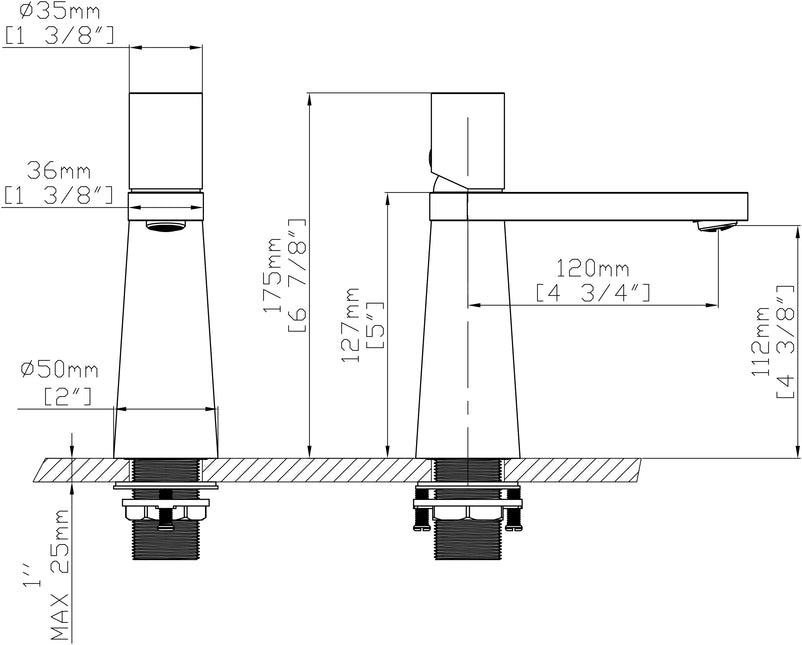 Baterie lavoar crom lucios cu textură ciocănită – design contemporan din alamă solidă