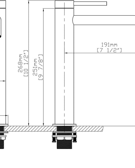 Baterie lavoar negru mat si auriu periat cu mâner zimțat