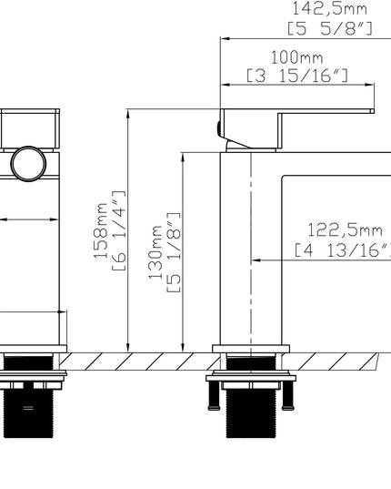 Baterie bideu – Colecția Mason – Negru mat