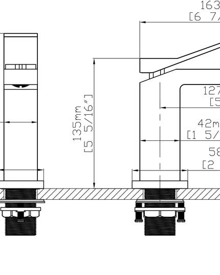 Baterie lavoar geometrica inox premium, finisaj negru mat