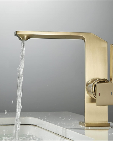 Baterie lavoar Distinct Minimal, design modern, din alamă, Auriu