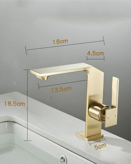 Baterie lavoar Distinct Minimal, design modern, din alamă, Auriu