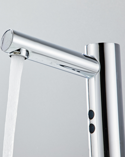 Baterie lavoar cu senzor, Flow Effect, design modern, din alamă, Crom