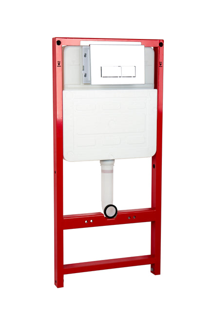 Rezervor WC încastrat C18-1 603 cu cadru metalic și ramă argintie – sistem silențios, compact