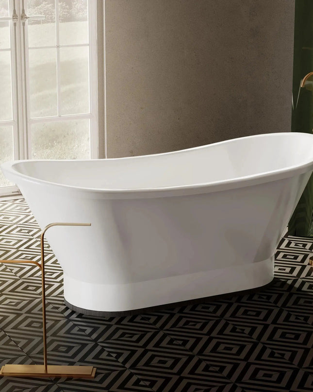 Cadă din compozit albă mată Charlotte