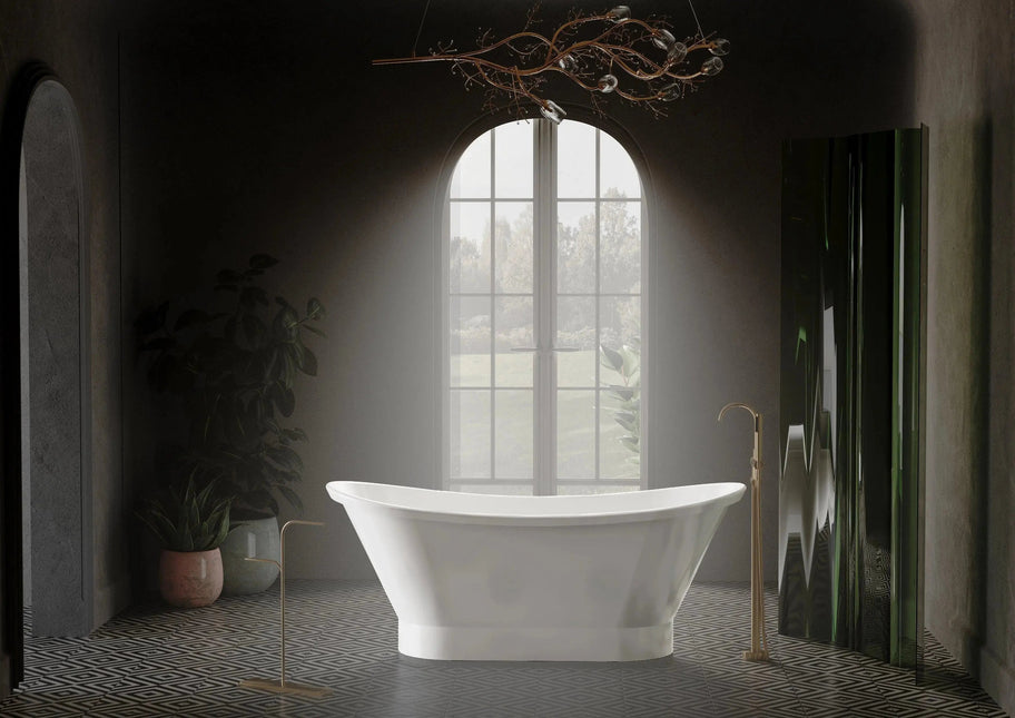 Cadă din compozit albă mată Charlotte