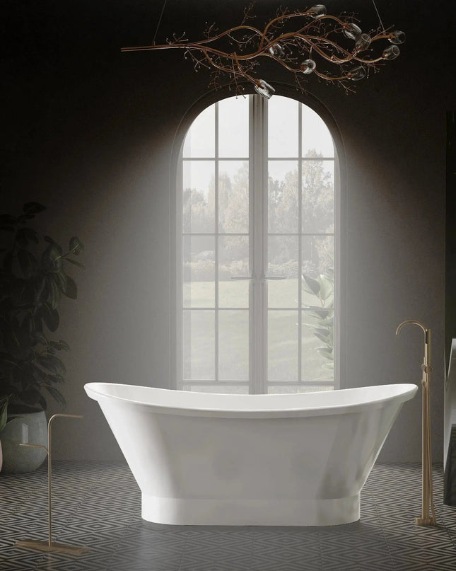 Cadă din compozit albă lucioasă Charlotte