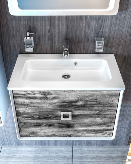 Mobilier de baie suspendat Aurika, Oak