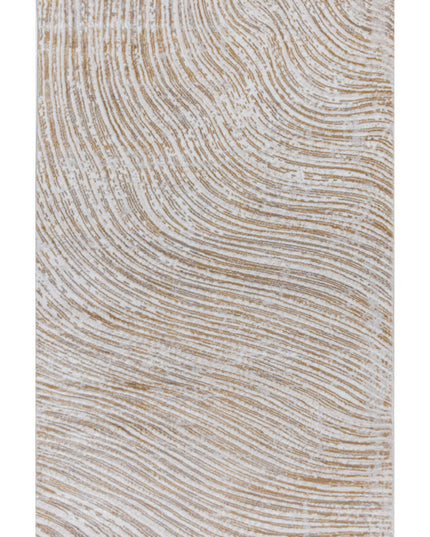 Covor Lusso Cream Gold – Model Premium cu Textură Valuri Aurii