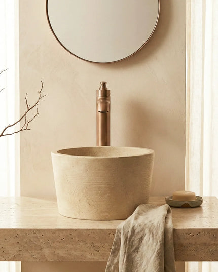 Baterie lavoar înaltă – Model Elyra – Rose gold periat