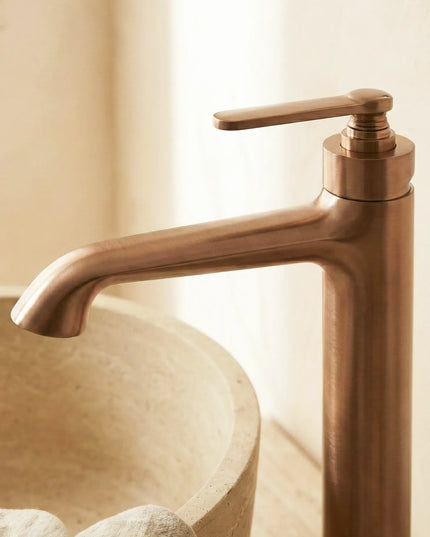 Baterie lavoar înaltă – Model Elyra – Rose gold periat