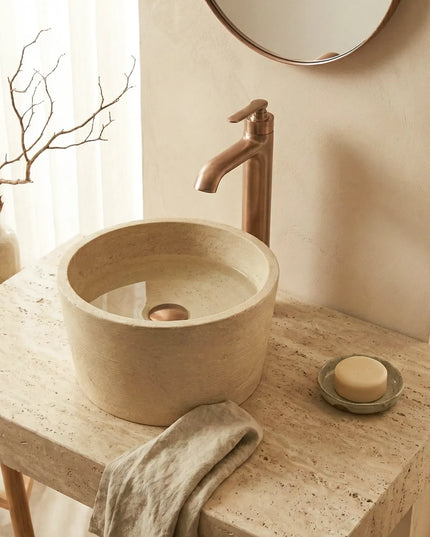 Baterie lavoar înaltă – Model Elyra – Rose gold periat