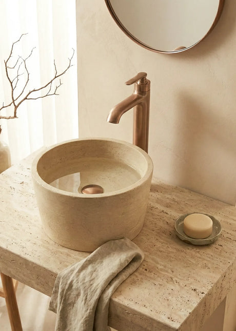 Baterie lavoar înaltă – Model Elyra – Rose gold periat