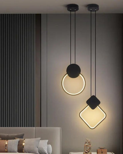 Pendul led micro rondo 24W 1680Lm, negru cu trei tipuri de lumina 6367 BK