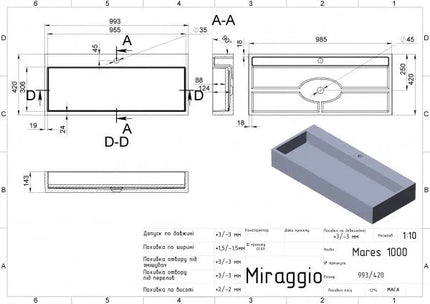 Lavoar pe blat Mares 1000, Miraggio