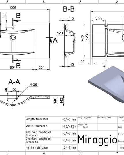 Lavoar pe blat Santa 1000, Miraggio