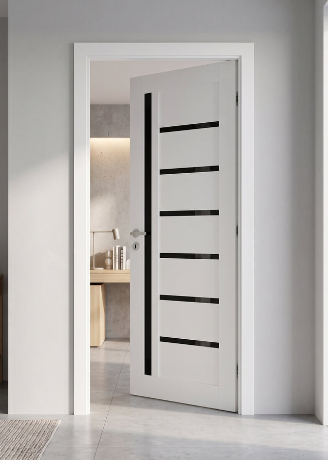 Ușă de interior ML-16 – sticlă neagră, design modern