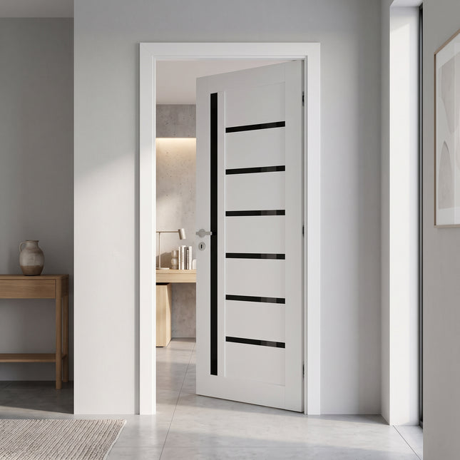 Ușă de interior ML-16 – sticlă neagră, design modern