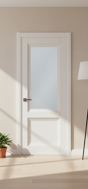 Ușă de interior ML-717 – Eleganță clasică cu sticlă satinată