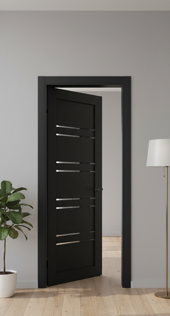 Ușă de interior T-01 cu inserții din sticlă – Design modern