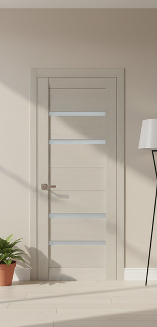 Ușă de interior ML-58 cu design geometric și inserții de sticlă