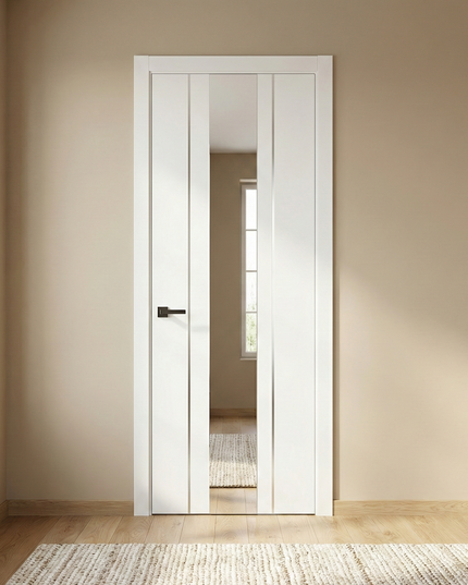 Ușă de interior PL-29 – design vertical cu oglindă/sticlă aplicată