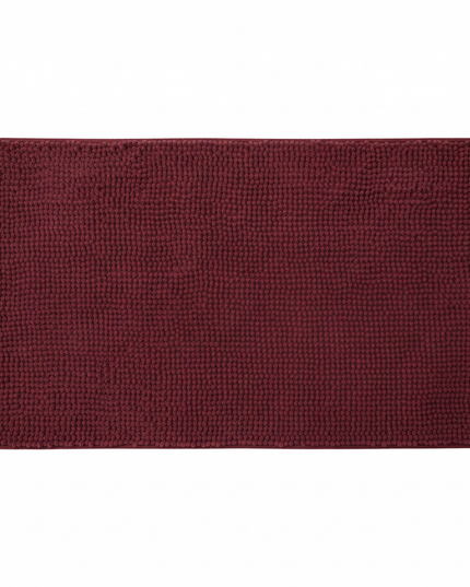 Covoraș baie din chenilia fină, strat antiderapant, 45×70 cm, Vișiniu