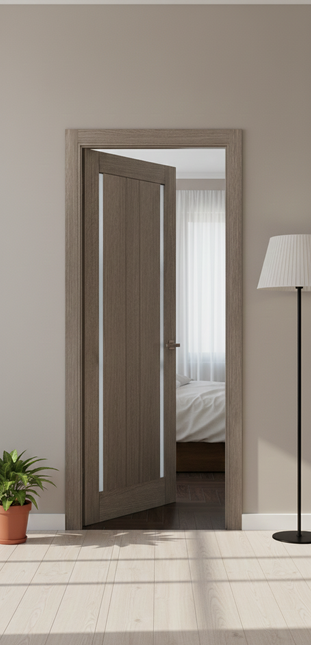 Ușă de interior ML-621 cu geam dublu lateral și riflaj vertical