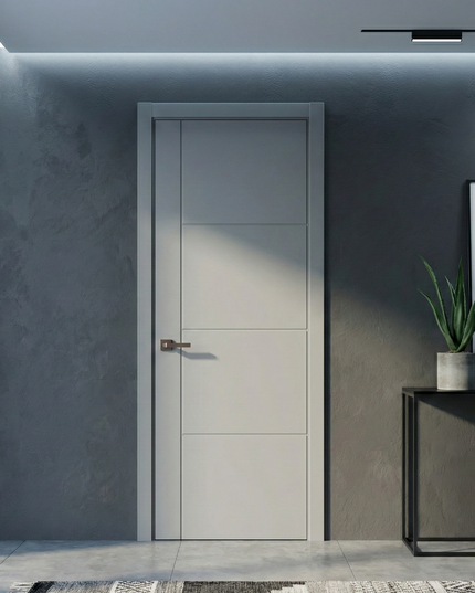 Ușă de interior ST-15 – Geometrie modernă cu linii verticale și orizontale