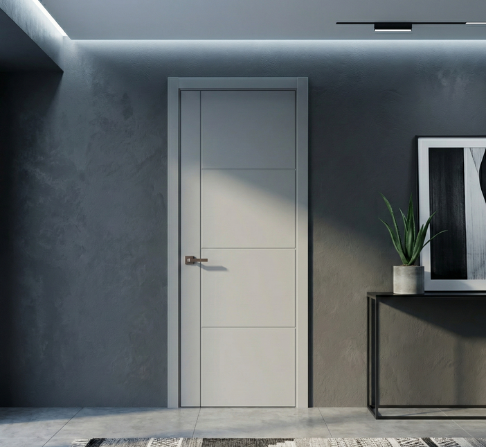 Ușă de interior ST-15 – Geometrie modernă cu linii verticale și orizontale