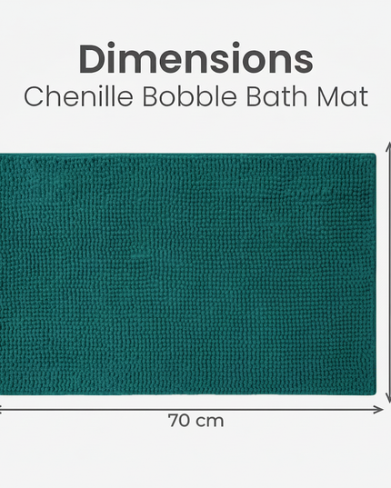 Covoraș baie din chenilia fină, strat antiderapant, 45×70 cm, Turcoaz inchis