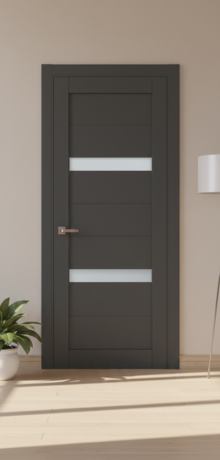Ușă de interior ML-54 cu inserții din sticlă și design modern