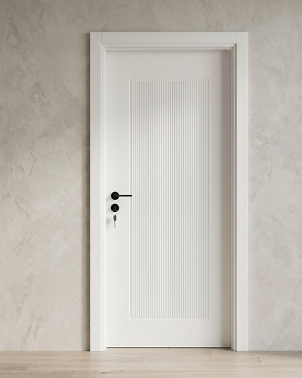 Ușă de interior albă cu panou riflat JY-DP 012