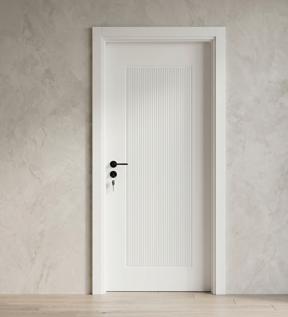 Ușă de interior albă cu panou riflat JY-DP 012