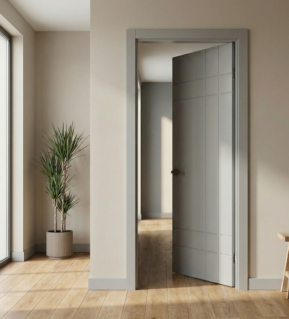 Ușă de interior ST-19 – Design minimalist cu linii gravate